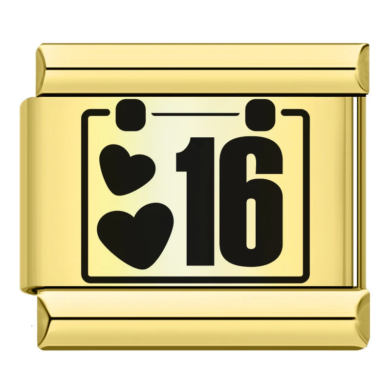 Charm Italiano Plano - Colección Días y Fechas (Calendario Completo 1-31)