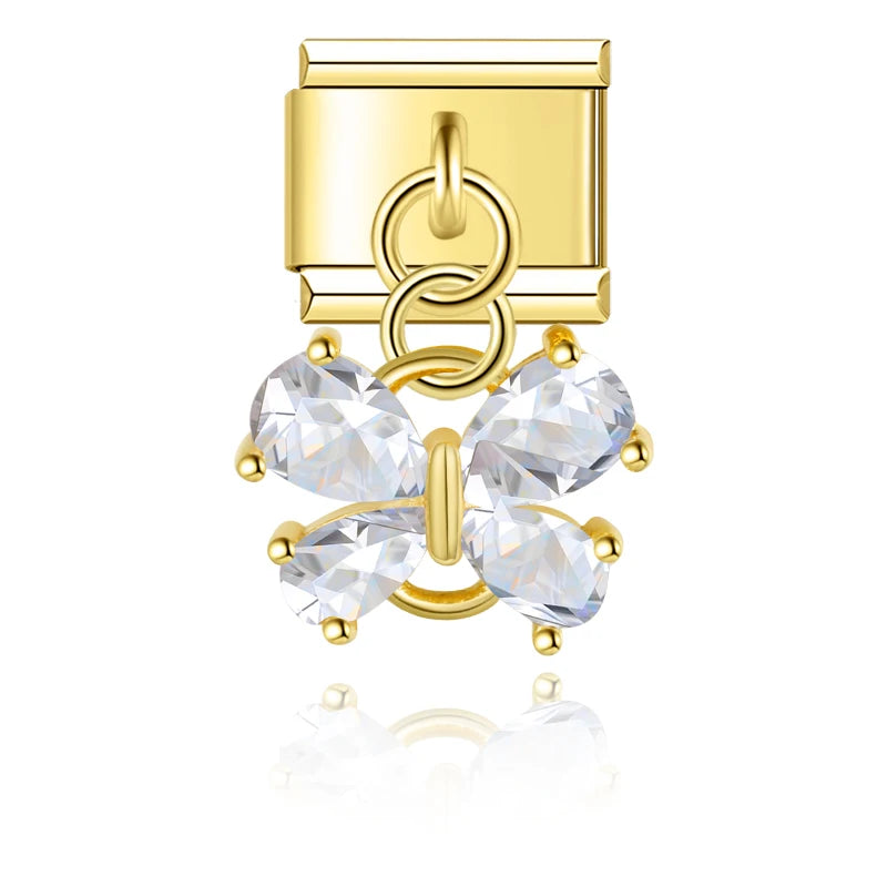 Charm Italiano Colgante - Colección Realeza y Celestial (Oro y Zirconias)