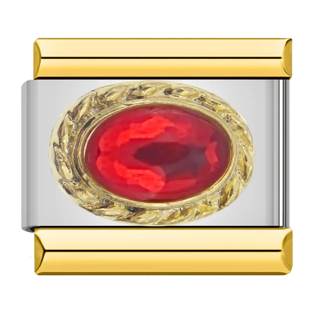 Charm Italiano Plano - Colección Joya Vintage (Piedras Preciosas y Oro)