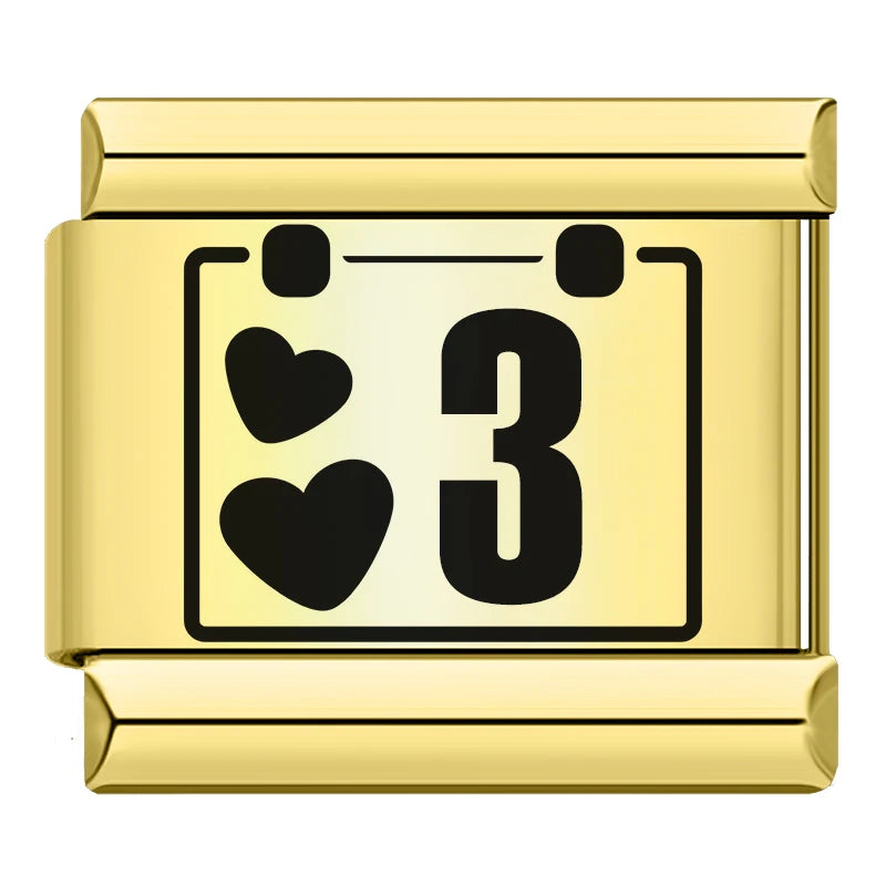 Charm Italiano Plano - Colección Días y Fechas (Calendario Completo 1-31)