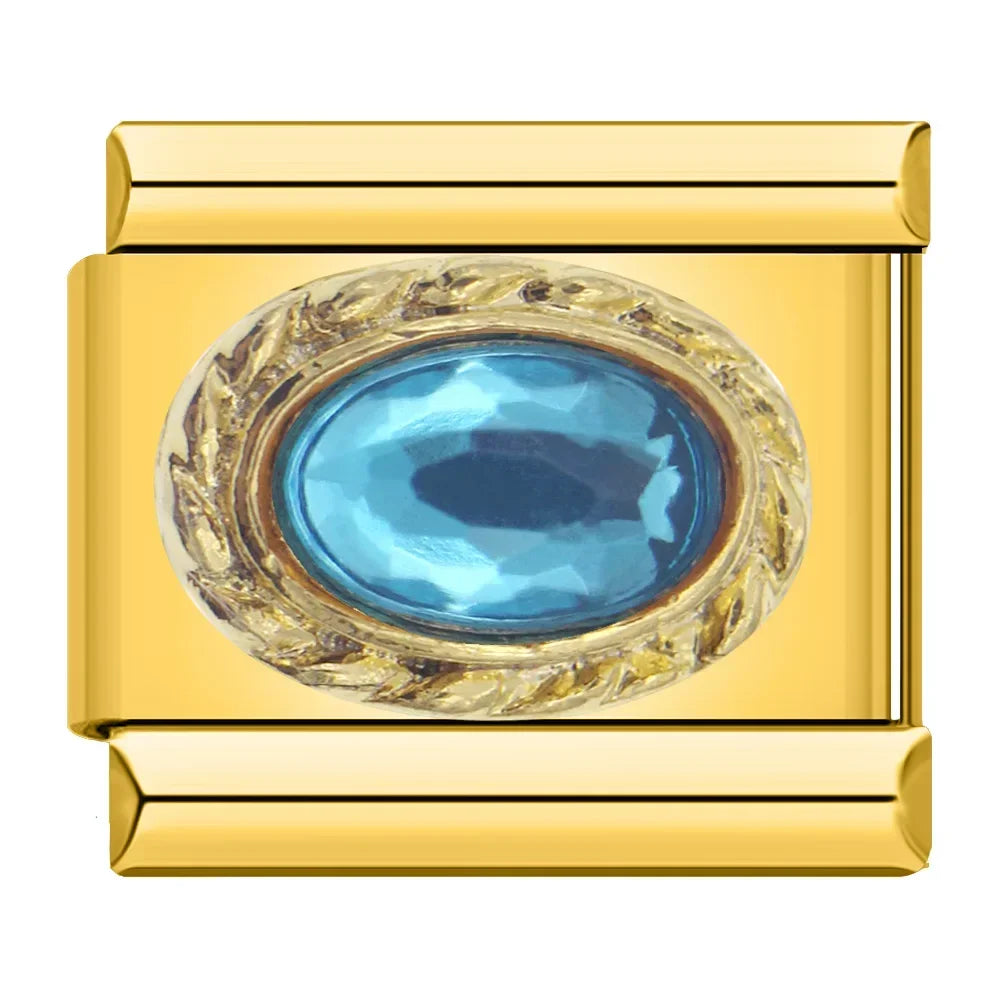 Charm Italiano Plano - Colección Joya Vintage (Piedras Preciosas y Oro)