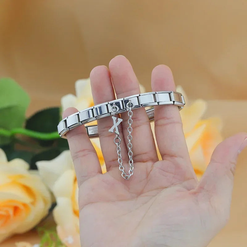 Charm Italiano Doble - Cadena con Inicial Colgante (Letras A-Z)