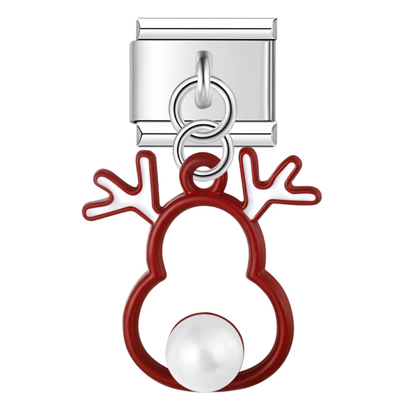 Charm Italiano Colgante - Colección Iconos Navideños (Reno, Muñeco, Árbol)