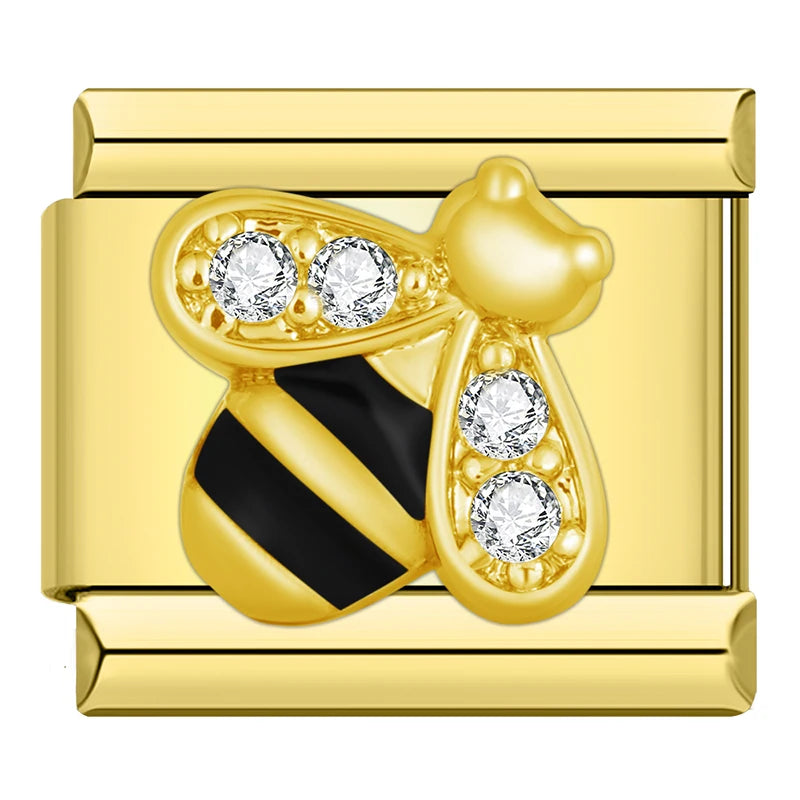 Charm Italiano Plano - Colección Romance Real (Coronas, Alas y Cristales Brillantes)