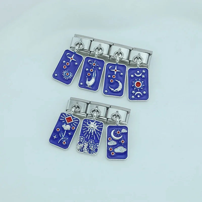 Charm Italiano Colgante - Colección Tarot y Cielo Estrellado (Azul Místico)
