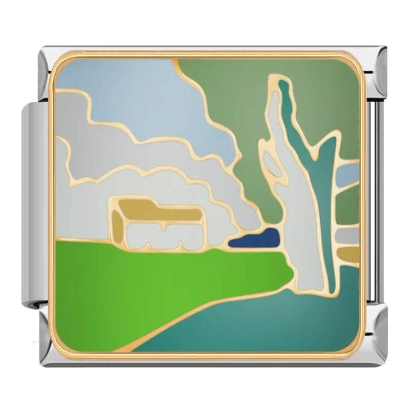 Charm Italiano Plano - Colección Paisajes Artísticos (Estilo Abstracto)