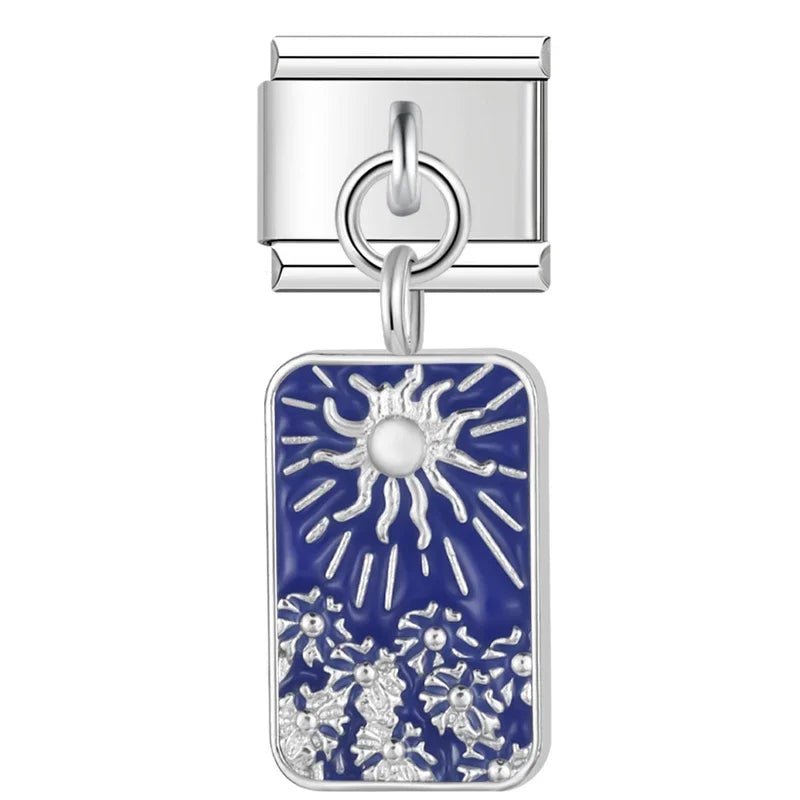 Charm Italiano Colgante - Colección Tarot y Cielo Estrellado (Azul Místico)