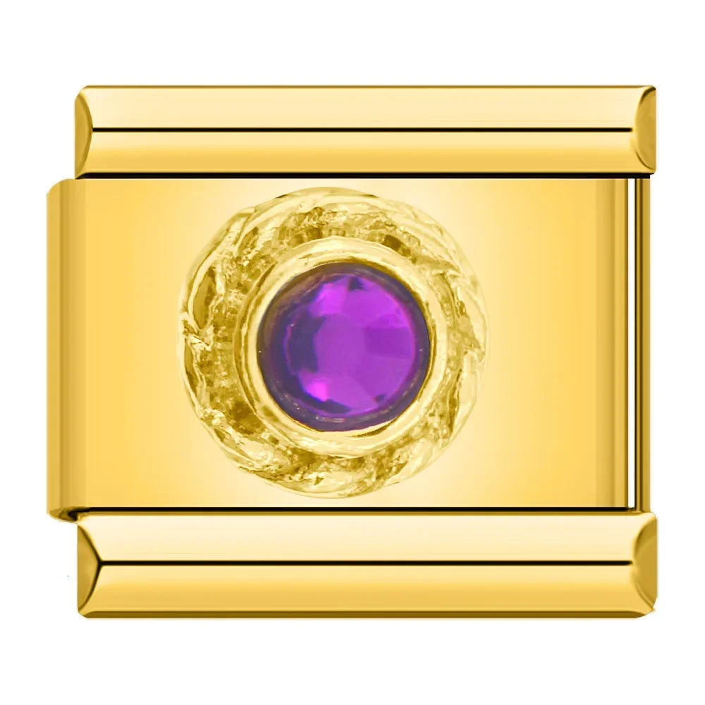 Charm Italiano Plano - Colección Joya Vintage (Piedras Preciosas y Oro)