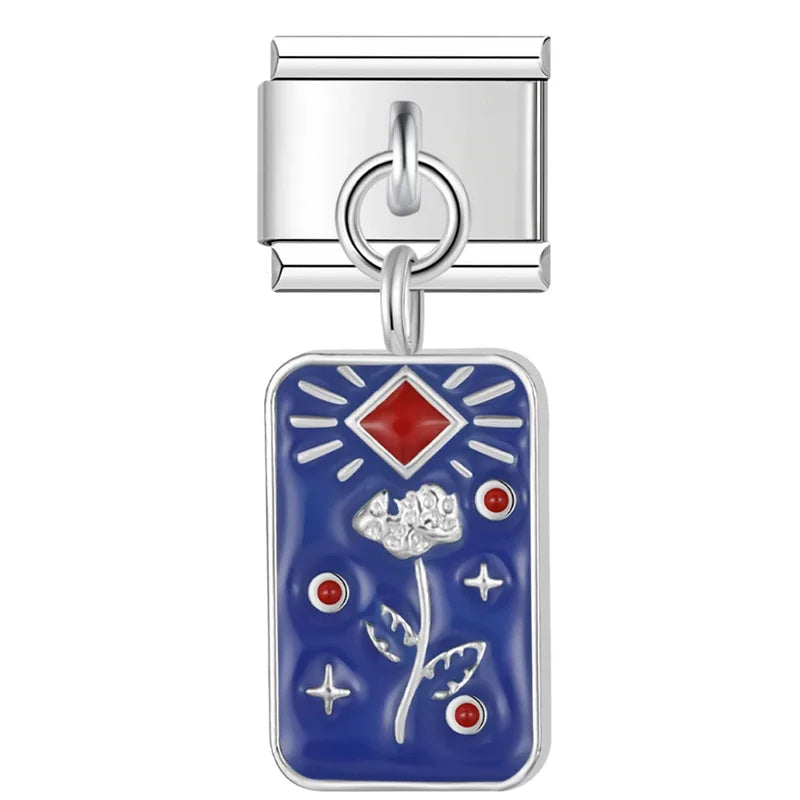 Charm Italiano Colgante - Colección Tarot y Cielo Estrellado (Azul Místico)