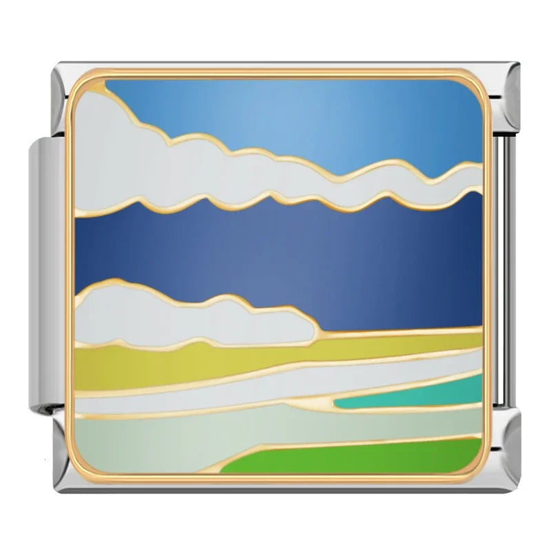 Charm Italiano Plano - Colección Paisajes Artísticos (Estilo Abstracto)