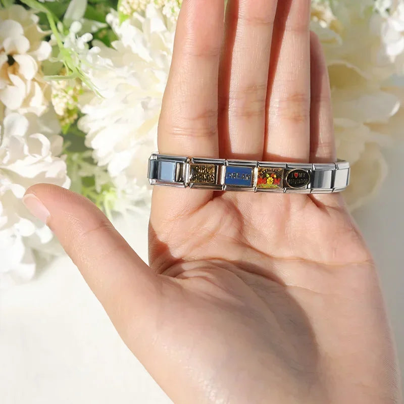 Charm Italiano Plano - Colección Mensajes del Corazón (Mamá, Sueños, Amigas)