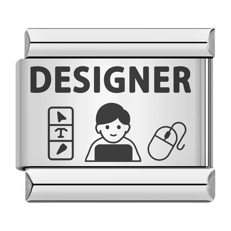 Charm Italiano Plano - Colección Orgullo Profesional (Doctor, Abogado, Profesor)