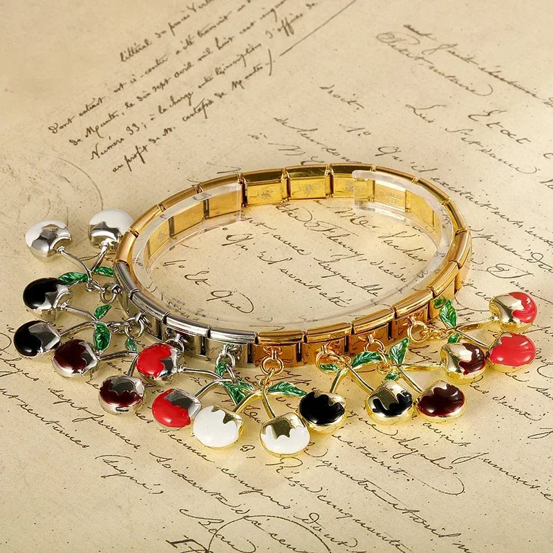 Charm Italiano Colgante - Cerezas de Colores (Estilo Pop)