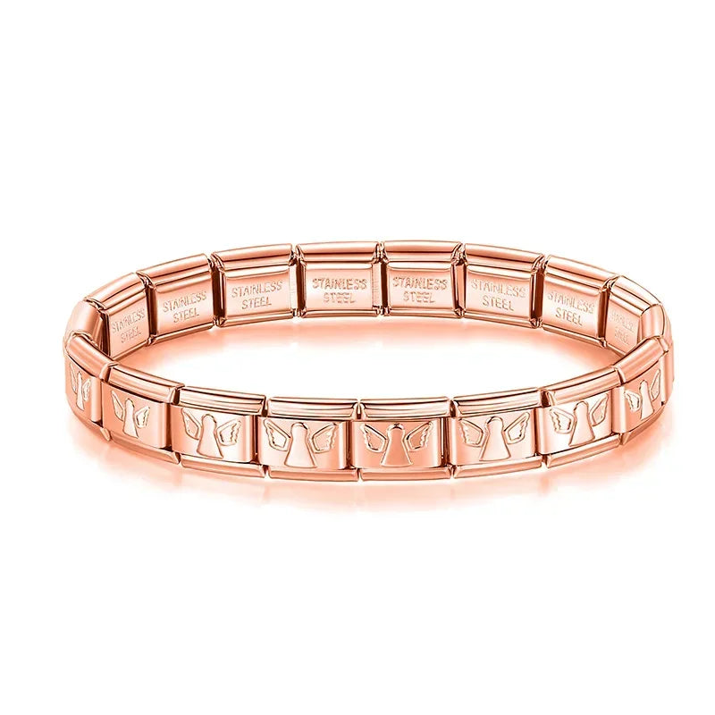 Complete Base Bracelet 9mm - Engraved Pattern (Silver, Gold and Rose Gold)