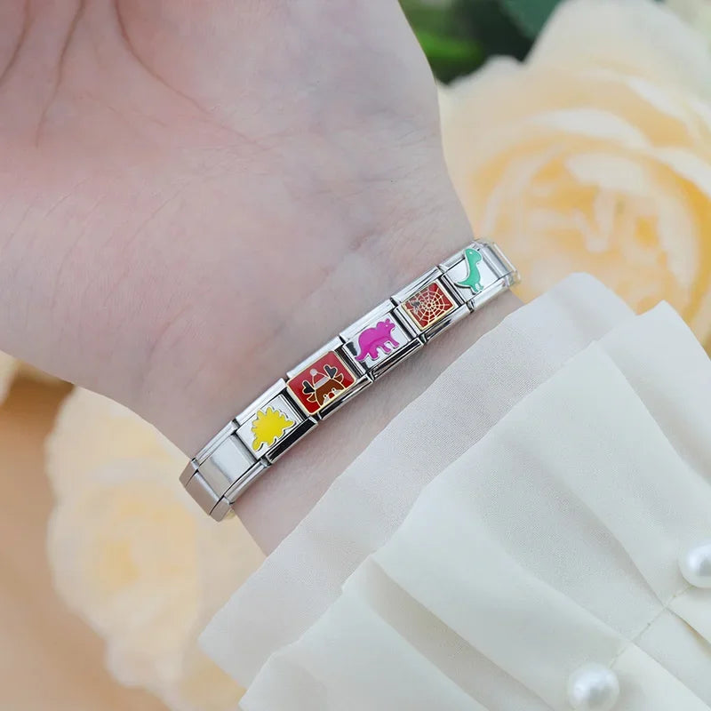 Charm Italiano Plano - Colección Mundo Animal (Dinosaurios, Koala, Caracol)