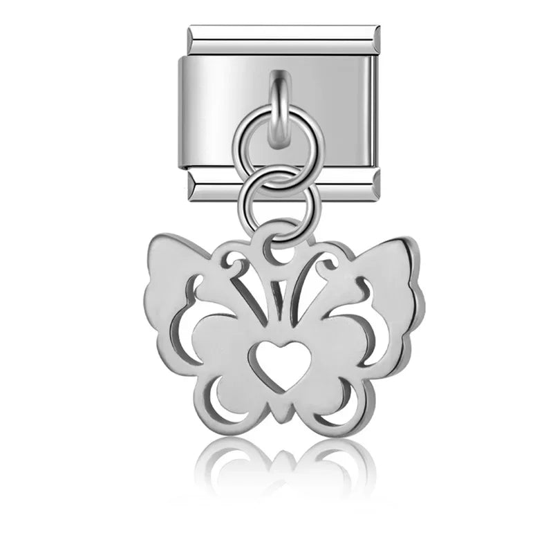 Charm Italiano Colgante - Símbolos Místicos y Celestiales (Luna, Estrella, Ala)