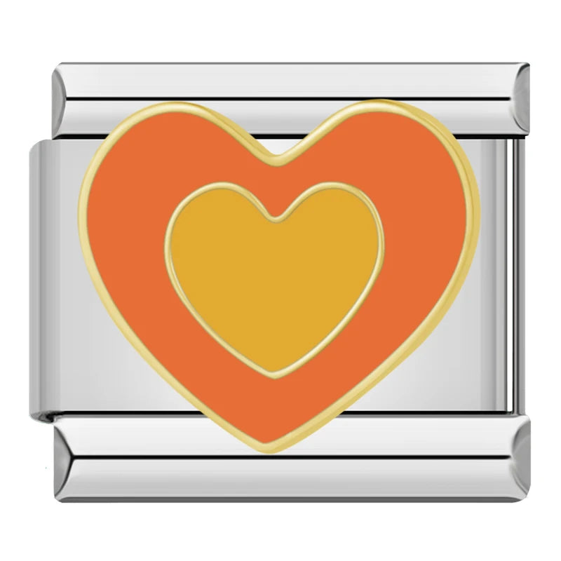 Charm Italiano Plano - Colección Amor Simple (Flores, Corazones y "I Love U")