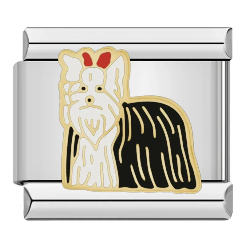 Charm Italiano Plano - Colección Pequeños Animales (Mariquita, Mariposa, Gato)