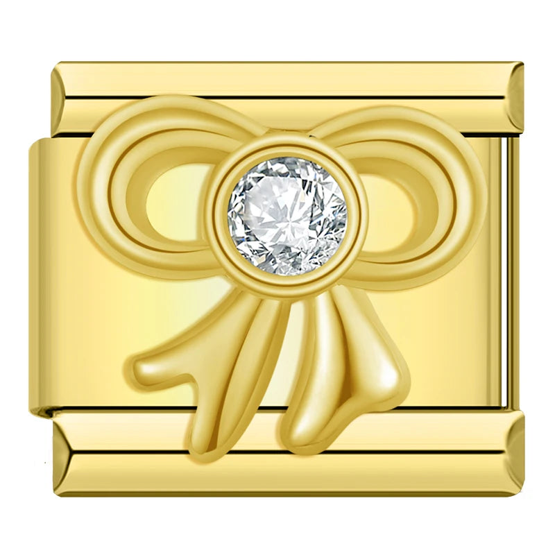 Charm Italiano Plano - Colección Romance Real (Coronas, Alas y Cristales Brillantes)