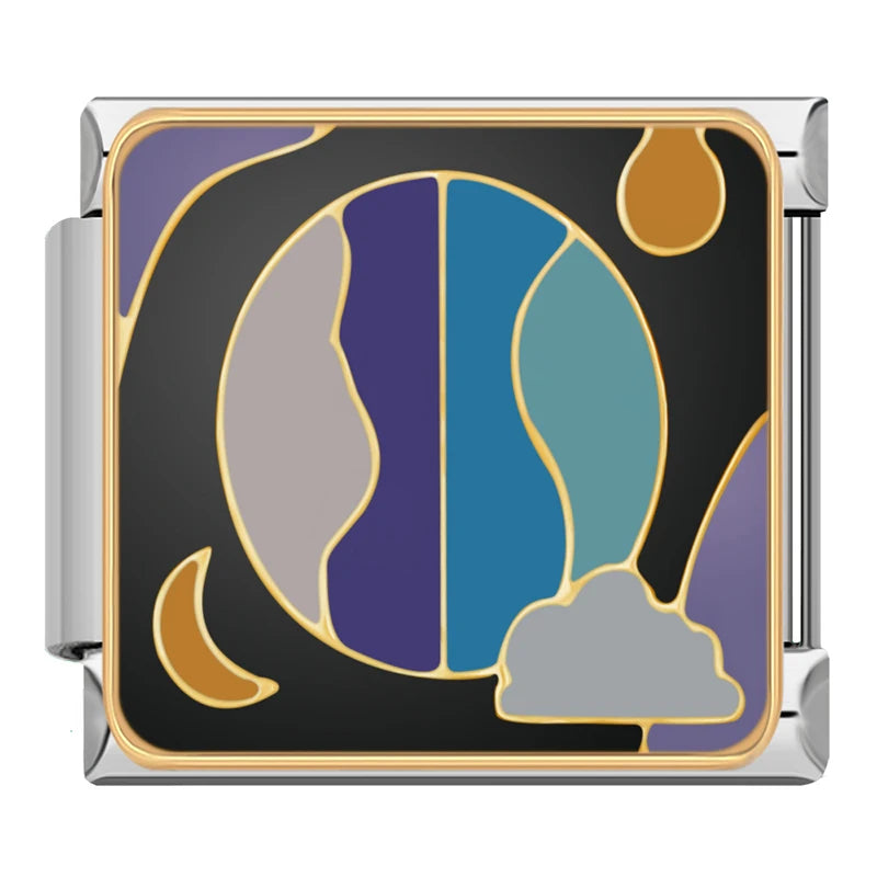 Charm Italiano Plano - Colección Galaxia y Ciencia (Espacio, Cohete, Alien)