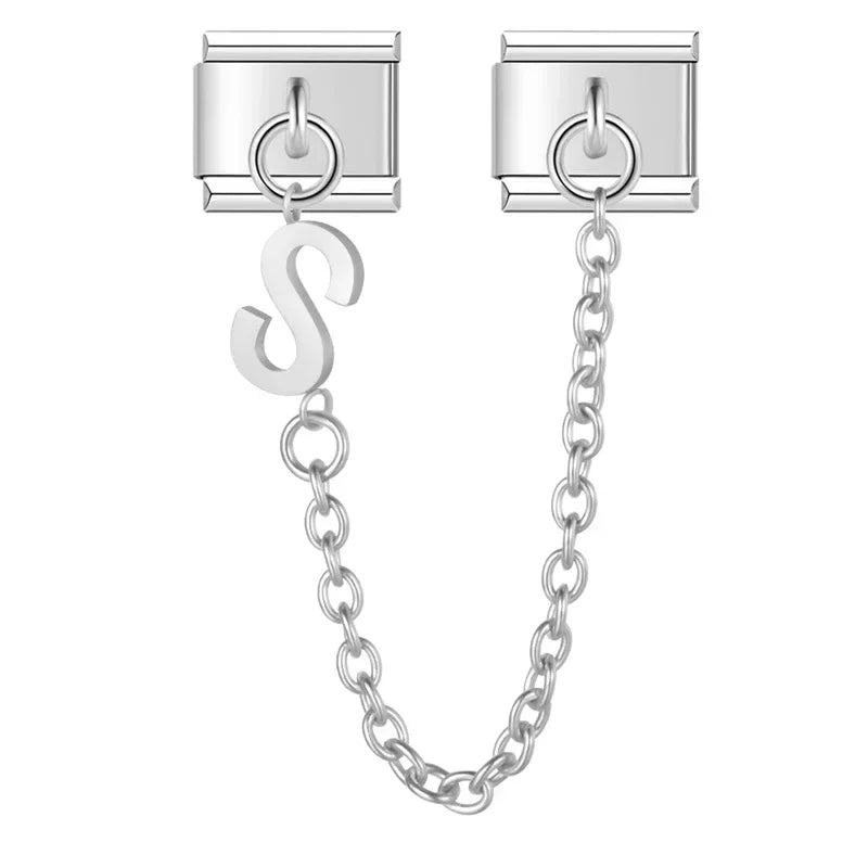 Charm Italiano Doble - Cadena con Inicial Colgante (Letras A-Z)