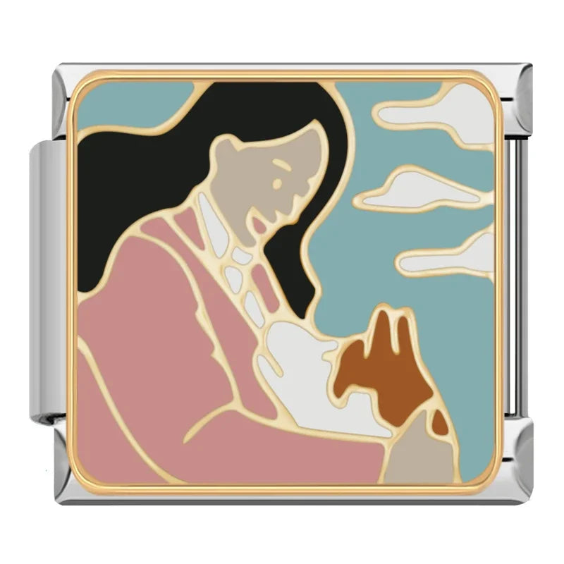 Charm Italiano Plano - Colección Momentos de Amor y Familia (Siluetas Cariñosas)