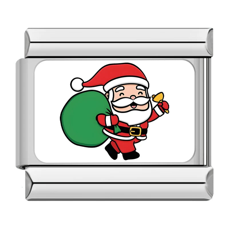 Charm Italiano Plano - Colección Navidad "Cute" (Muñecos de Nieve, Reno y Regalos)