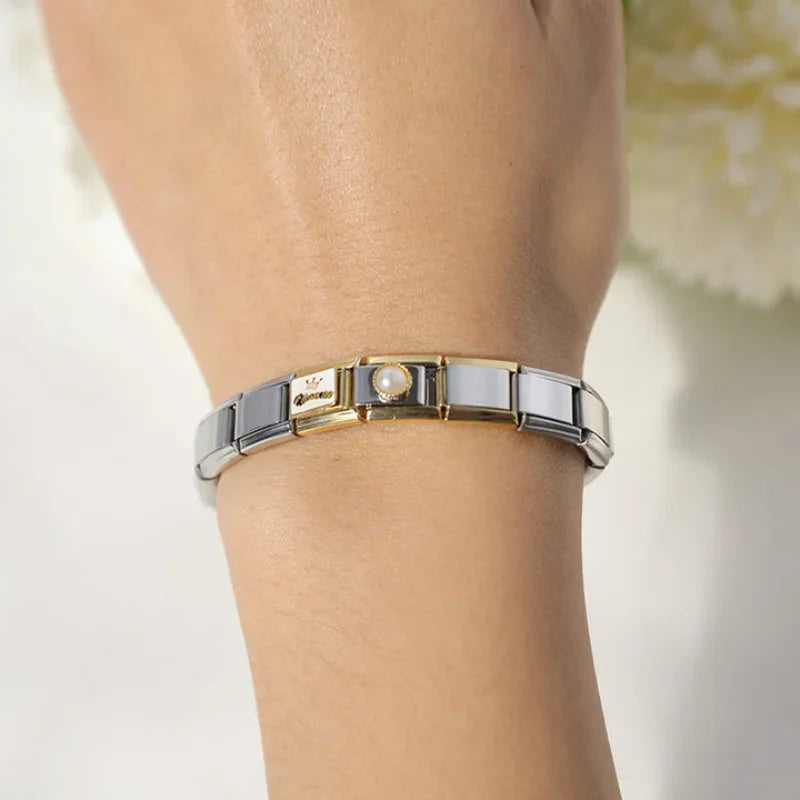 Charm Italiano Plano - Colección Princesa y Diamantes (Alas, Perlas y Solitarios)