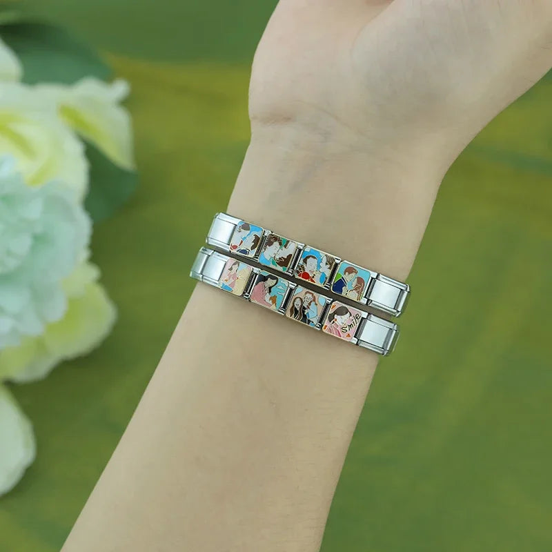 Charm Italiano Plano - Colección Momentos de Amor y Familia (Siluetas Cariñosas)