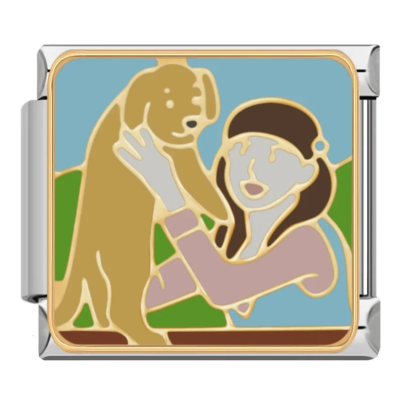 Charm Italiano Plano - Colección Momentos de Amor y Familia (Siluetas Cariñosas)