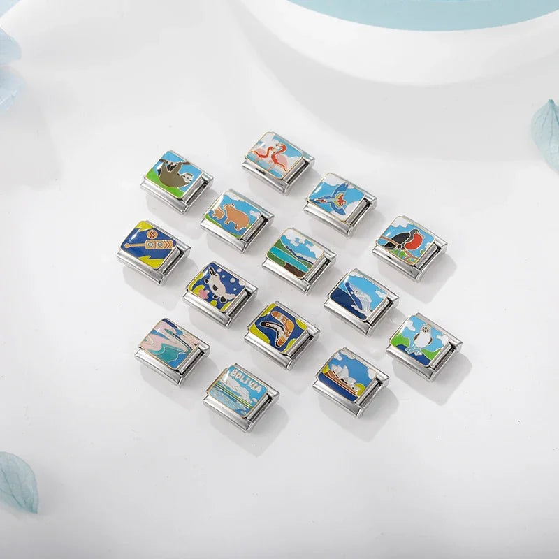 Charm Italiano Plano - Colección Viajes Exóticos (Fauna Global y Culturas)