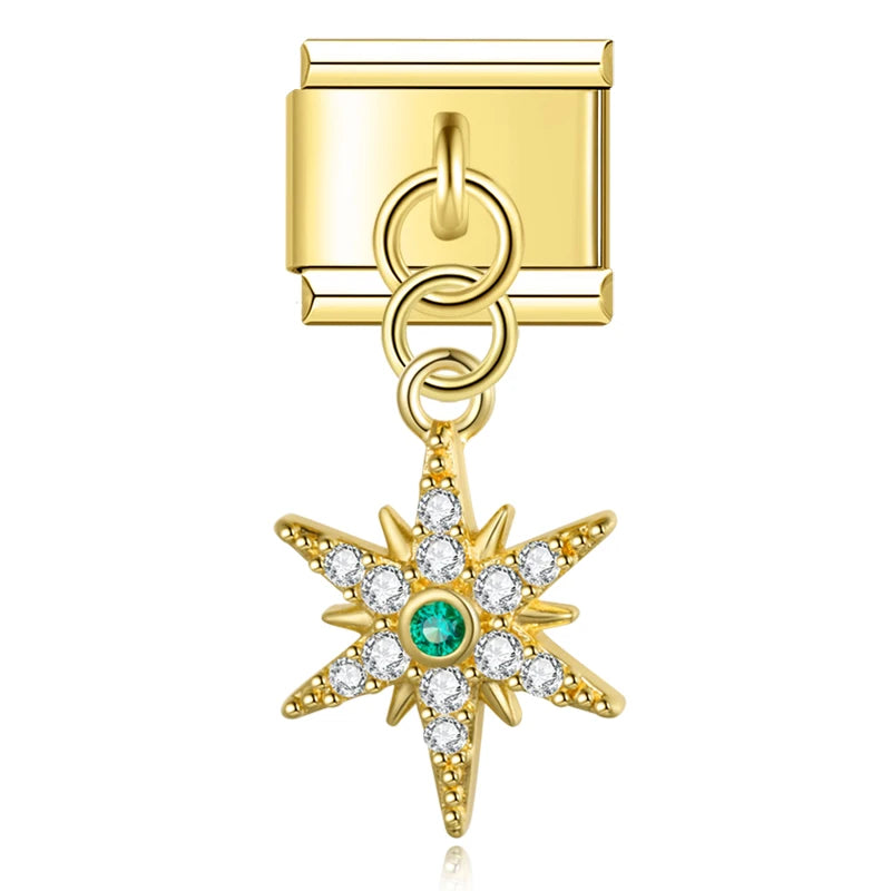 Charm Italiano Colgante - Colección Realeza y Celestial (Oro y Zirconias)