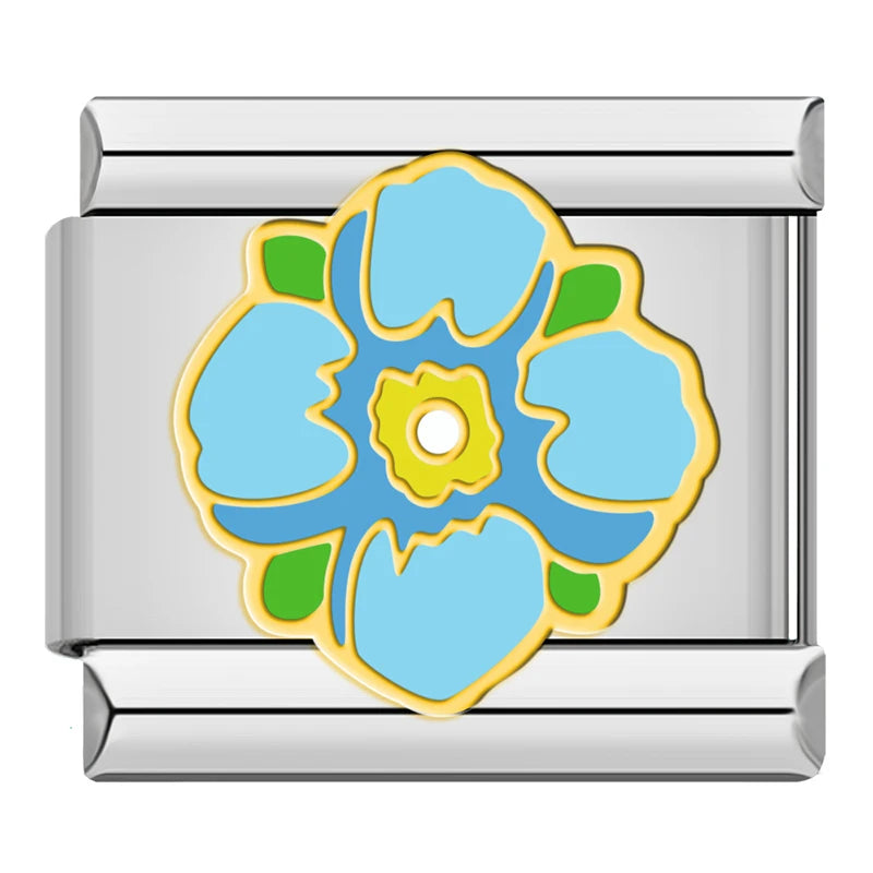 Charm Italiano Plano - Colección Flores Románticas (Ilustración Pastel)