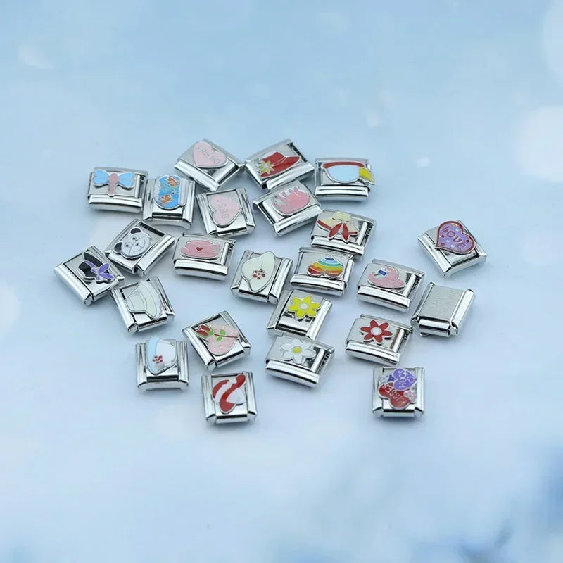 Charm Italiano Plano - Colección Primavera y Elegancia (Sombreros, Flores, Libélula)