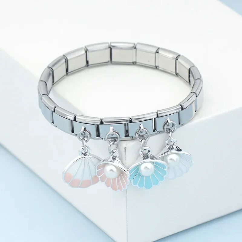 Charm Italiano Colgante - Concha de Mar con Perla (Tesoro del Océano)