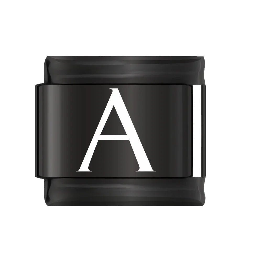 Charm Italiano Plano - Colección "Black Edition" (Letras Blancas y Símbolos)