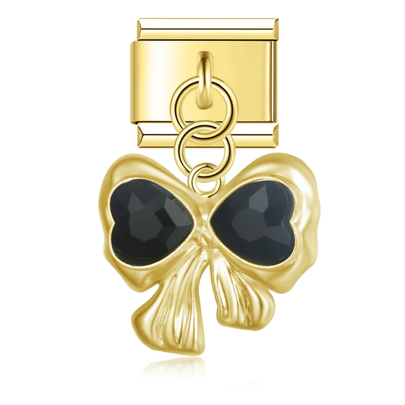 Charm Italiano Colgante - Colección Lujo Rococó (Lazos, Corazones y Perlas)