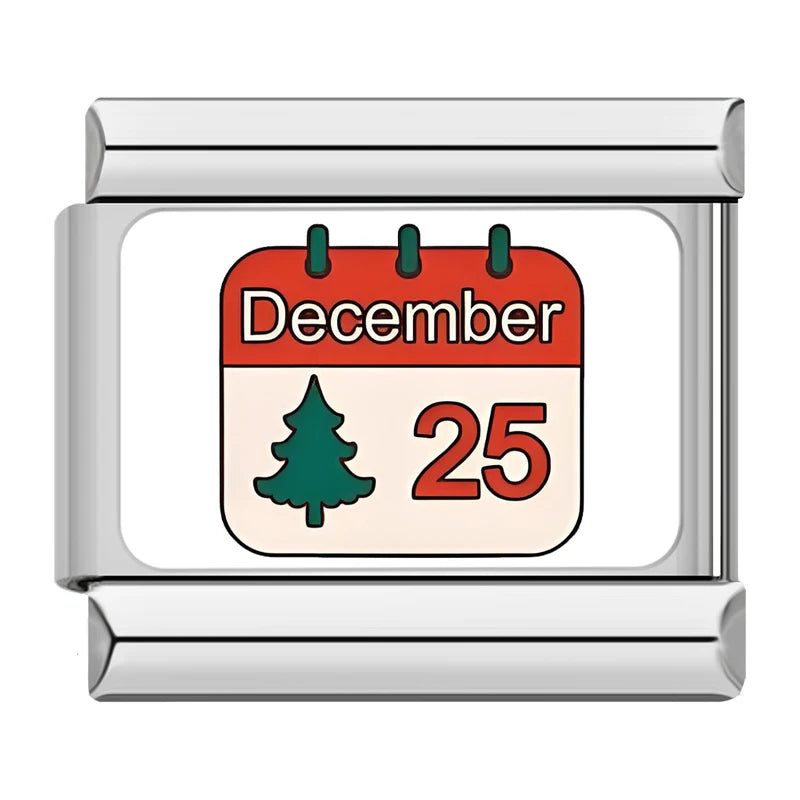 Charm Italiano Plano - Colección Navidad "Cute" (Muñecos de Nieve, Reno y Regalos)