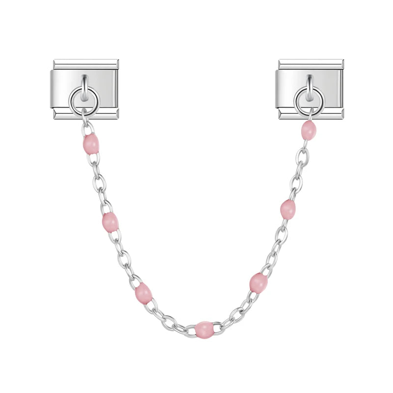 Charm Italiano Doble - Cadena con Cuentas de Color (Toque Minimalista)