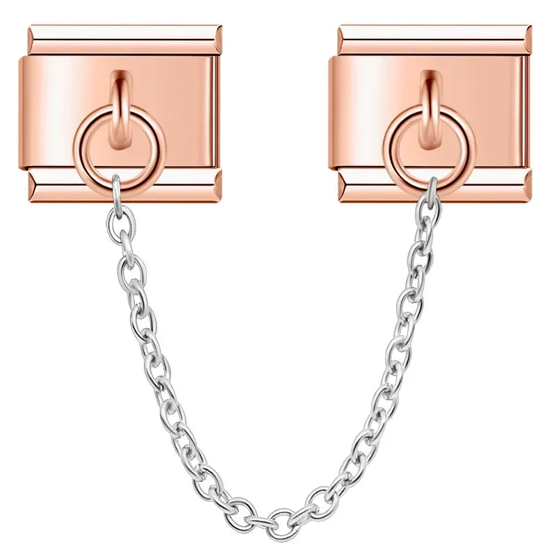 Charm Italiano Doble - Cadena de Conexión Minimalista (Estilo Safety Chain)