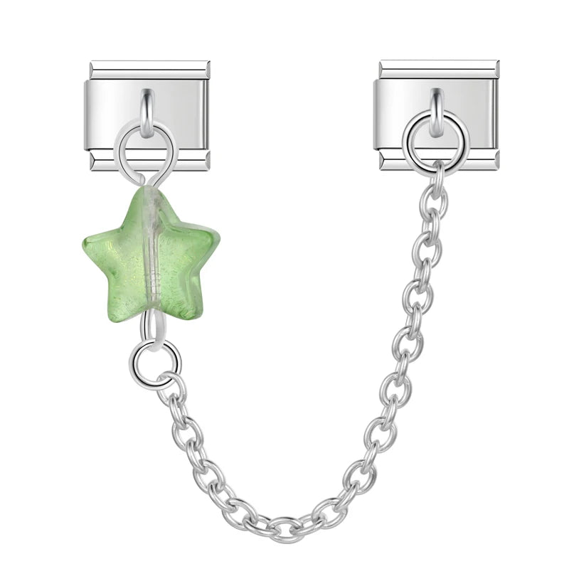 Charm Italiano Doble - Cadena con Estrella "Jelly" (Cielo y Mar)
