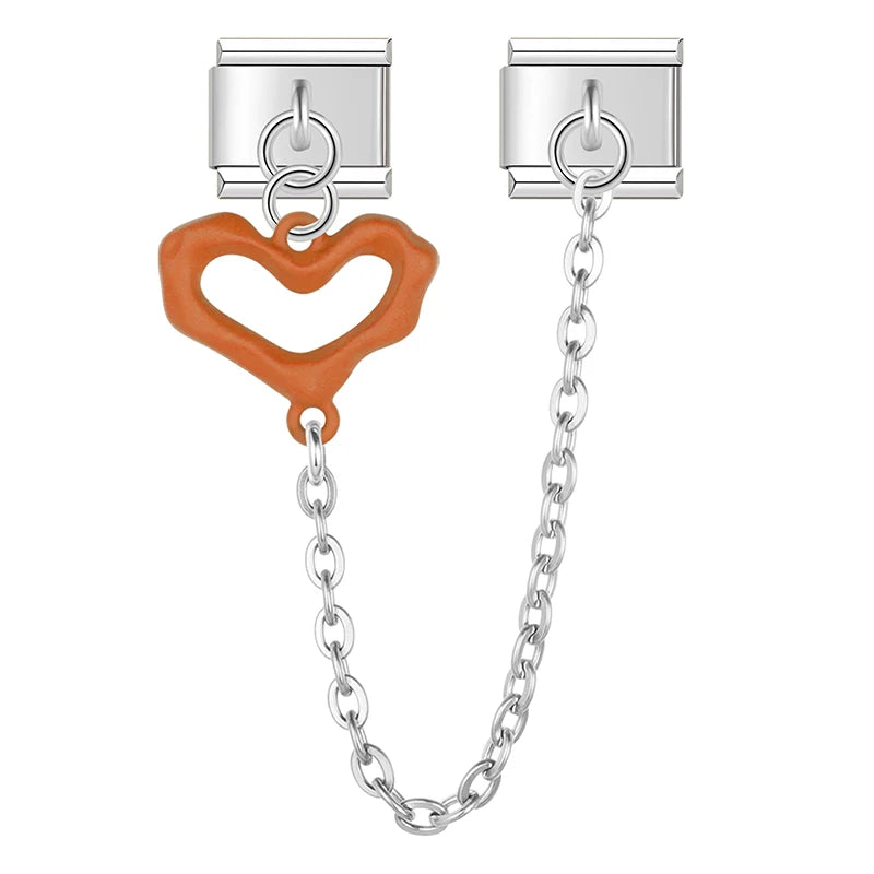 Charm Italiano Doble - Cadena con Corazón (Conector de Amor)