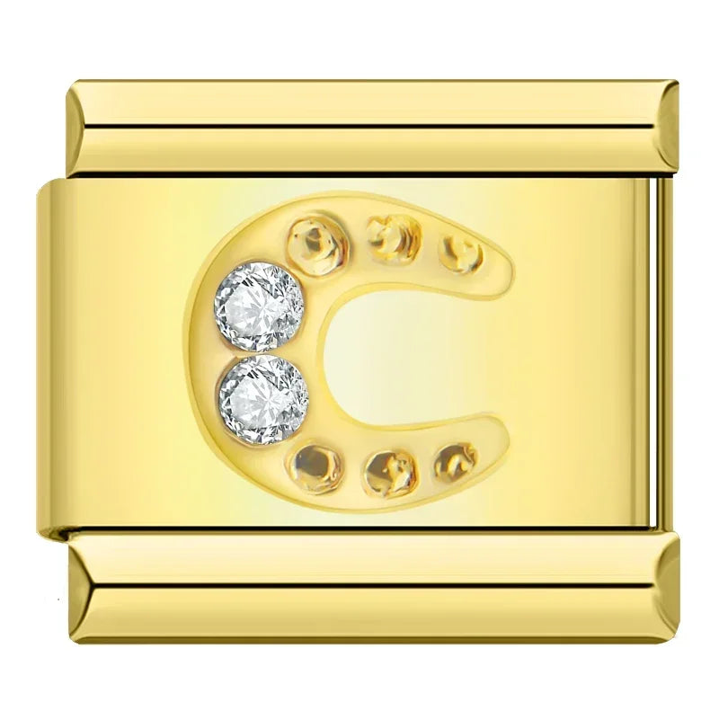 Charm Italiano Plano - Colección Romance Real (Coronas, Alas y Cristales Brillantes)