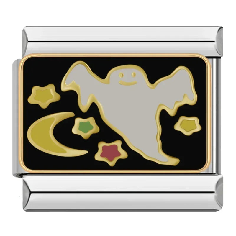 Charm Italiano Plano - Colección Halloween y Gatos "Spooky" (Humor Negro)