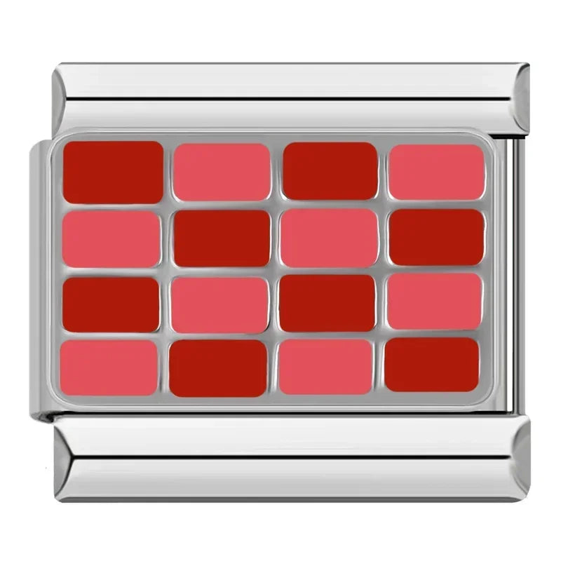 Charm Italiano Plano - Colección Gráfica y Celebración (Patrón Ajedrezado)