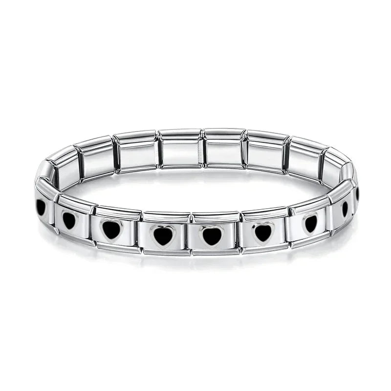 Full Base Bracelet - Continuous Heart Link (Silver Plated Steel)