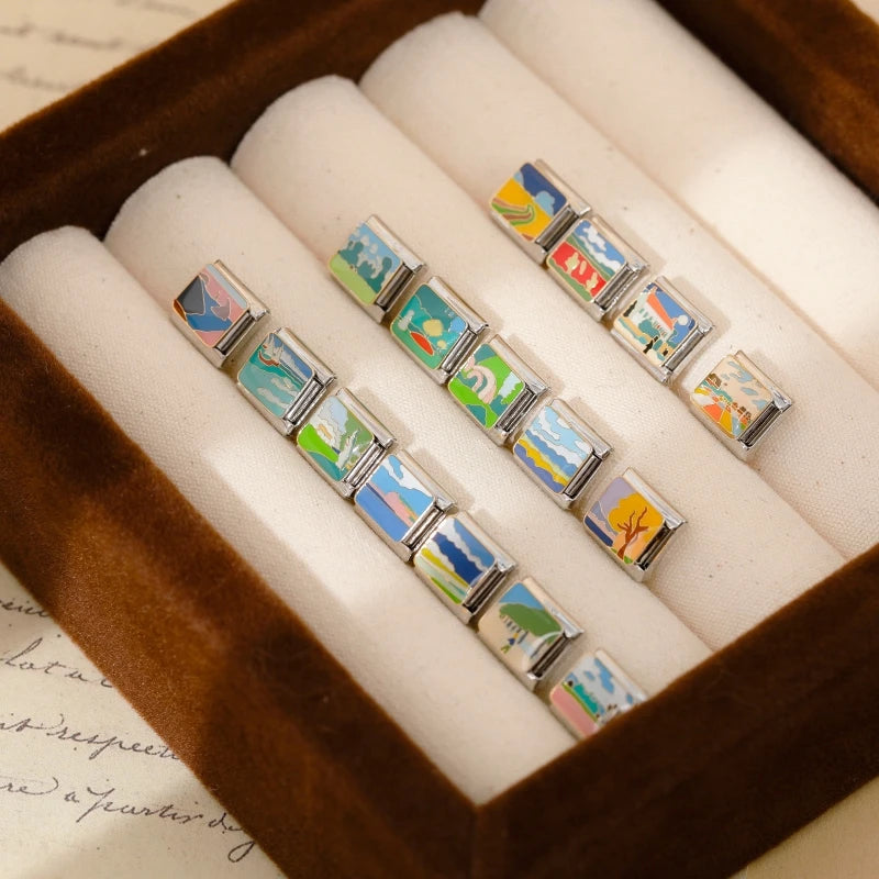 Charm Italiano Plano - Colección Paisajes Artísticos (Estilo Abstracto)