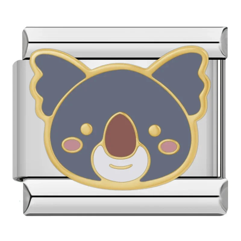 Charm Italiano Plano - Colección Mundo Animal (Dinosaurios, Koala, Caracol)