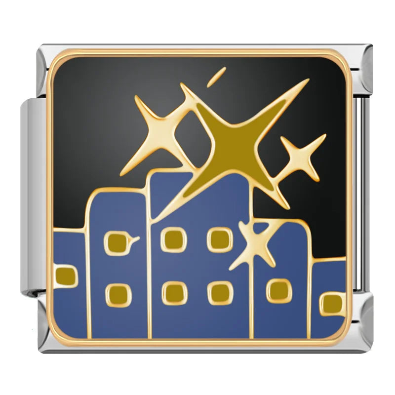 Charm Italiano Plano - Colección Noche Estrellada y Sueños (Arte Celeste)