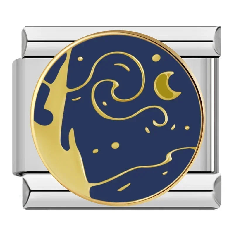 Charm Italiano Plano - Colección Esperanza y Sueños (Luna, Arcoíris, Montaña)